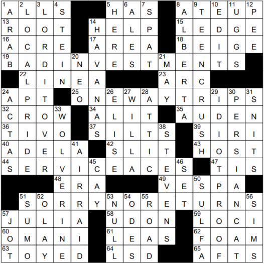 15 Dec 21 Wednesday NY Times Crossword Answers WinPuzzles