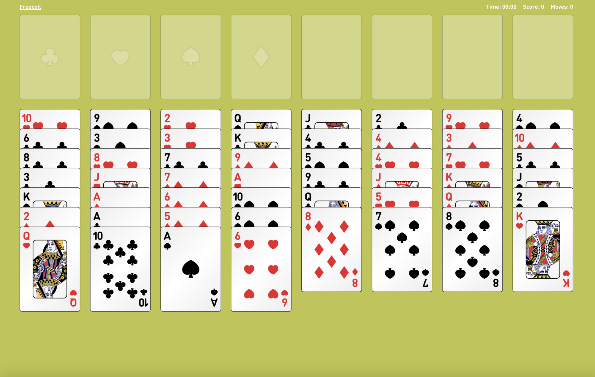WinPuzzles Online FreeCell Solitaire