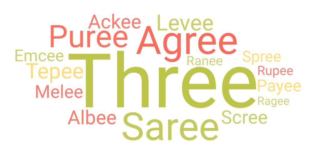 most common 5 letter words ending in ee
