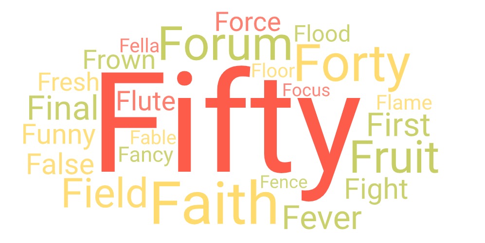 most common 5 letter words starting with f