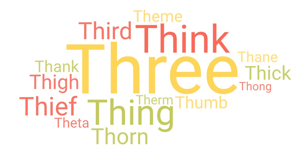 most common 5 letter words starting with th