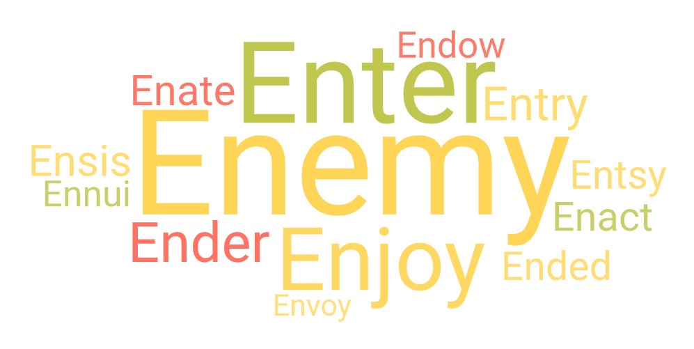 most common 5 letter words starting with en